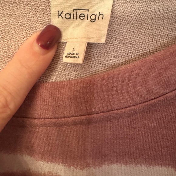 Kaleigh Marley Women’s Raglan Tie Dye Crew Neck‎ Sweatshirt Size L Pink … - Picture 6 of 9